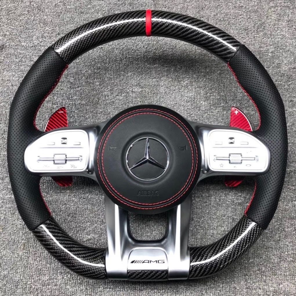 Steering/Suspension - Mercedes Benz AMG Carbon Black Leather Red Line Steering Wheel - New - 2012 to 2020 Mercedes-Benz All Models - Kowloon, Hong Kong