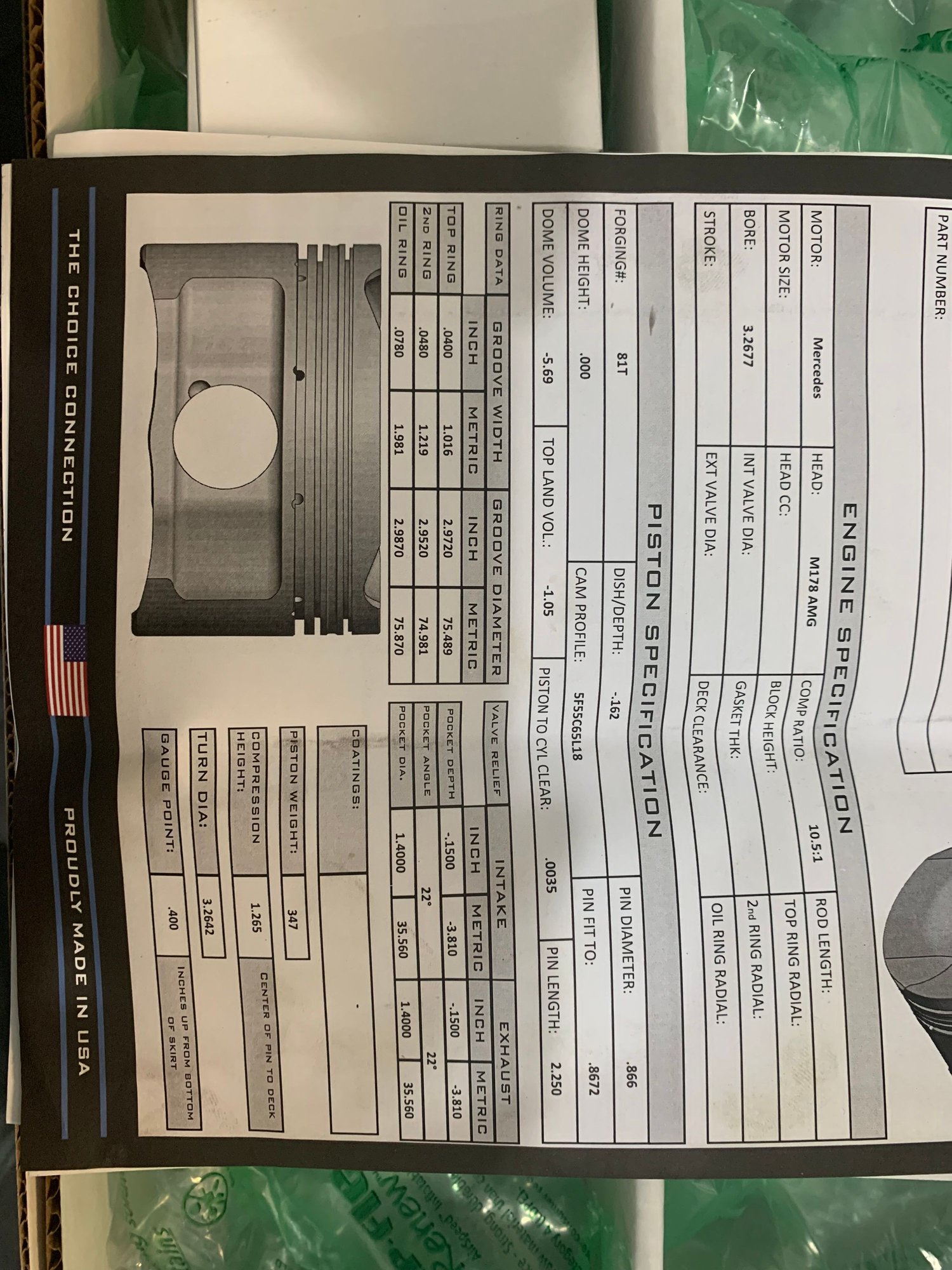 Engine - Internals - M178 Rods and Pistons - New - 2015 to 2018 Any Make All Models - Houston, TX 77459, United States
