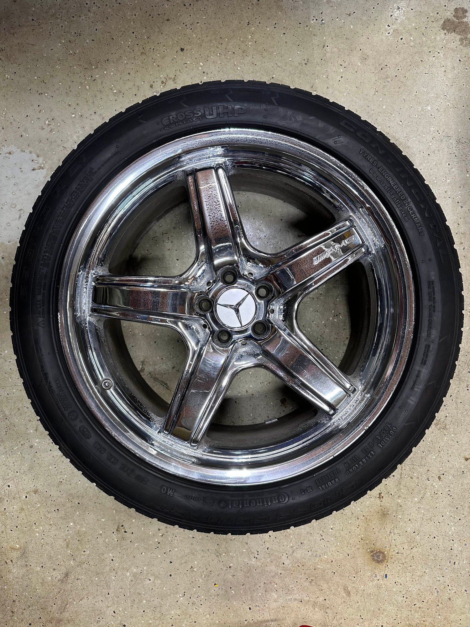 Wheels and Tires/Axles - 21" x 10" AMG Chrome Wheels and Almost New 295/40 Continental Tires - Used - All Years Mercedes-Benz All Models - Fountain Valley, CA 92708, United States