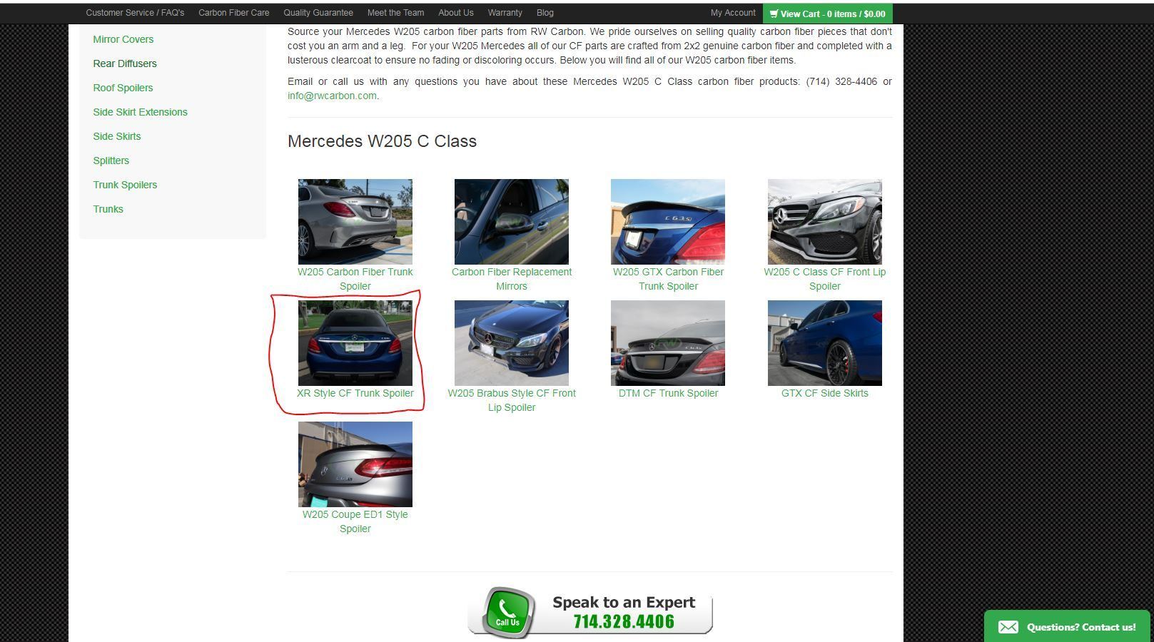 Exterior Body Parts - BNIB RW Carbon CF W205 Trunk Spoiler - New - Miami, FL 33131, United States