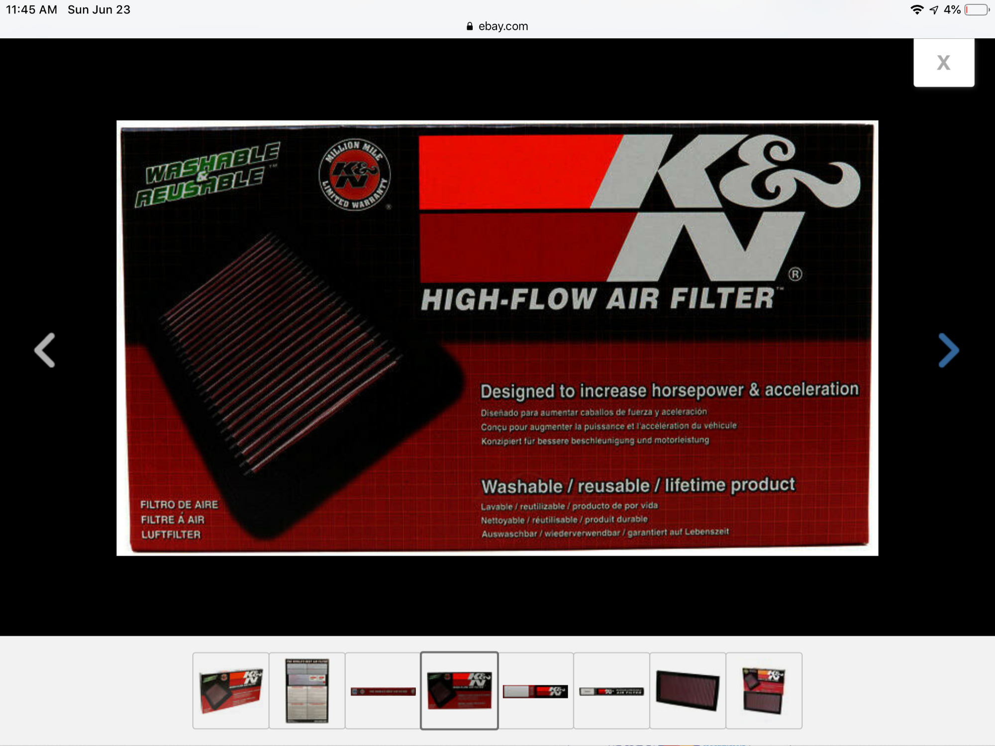Engine - Intake/Fuel - K & N Air Filter 33-2405 for Mercedes AMG M156 Engine V8 6.3 Liter - Used - Huntsville, AL 35824, United States