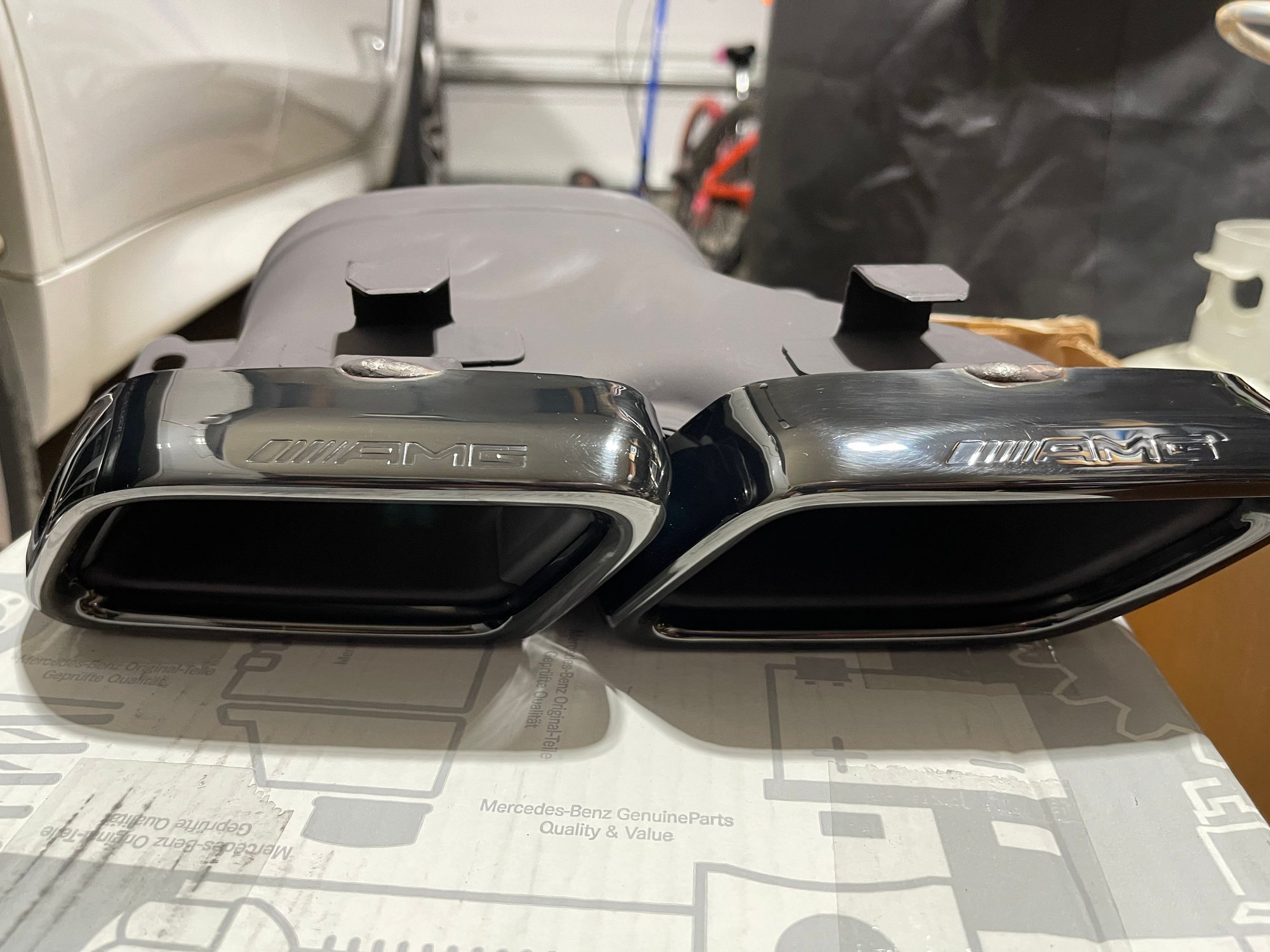 Exterior Body Parts - GLS63 Black Exhaust Finishers/Bumper Trim - New - 2016 to 2019 Mercedes-Benz GLS63 AMG - Tega Cay, SC 29708, United States