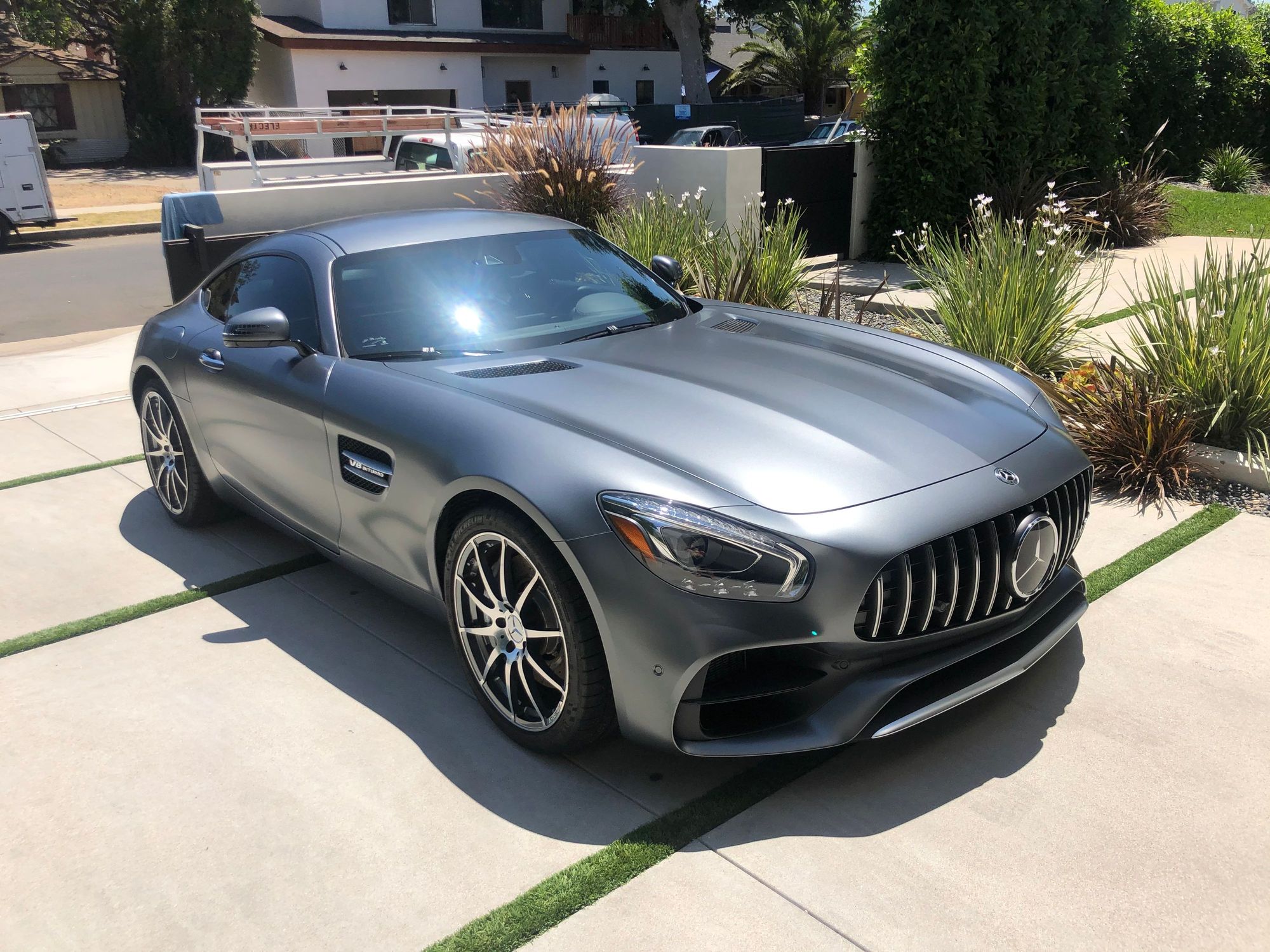 2018 Mercedes-Benz AMG GT - 2018 AMG GT Matte Gray w/ Red Pepper/Black Interior - Used - VIN WDDYJ7HA9JA014664 - 4,896 Miles - 8 cyl - 2WD - Automatic - Coupe - Gray - Studio City, CA 91604, United States