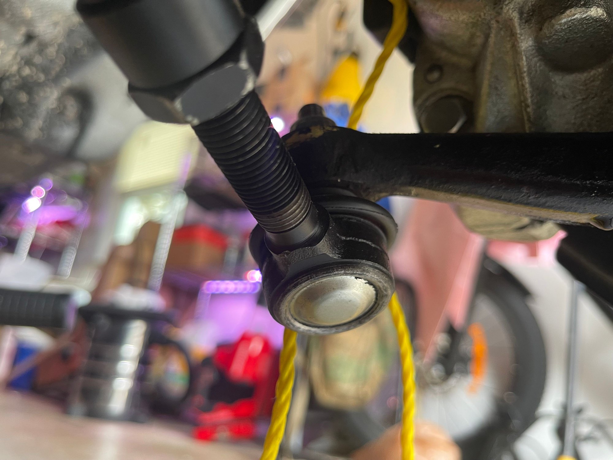 Outer tie rod end on driver side, again�multiple threads exposed slowing full adjustment to toe