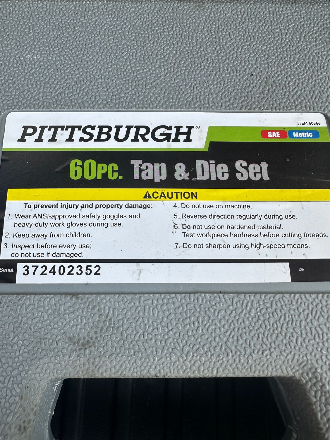Harbor freight purchase from years ago