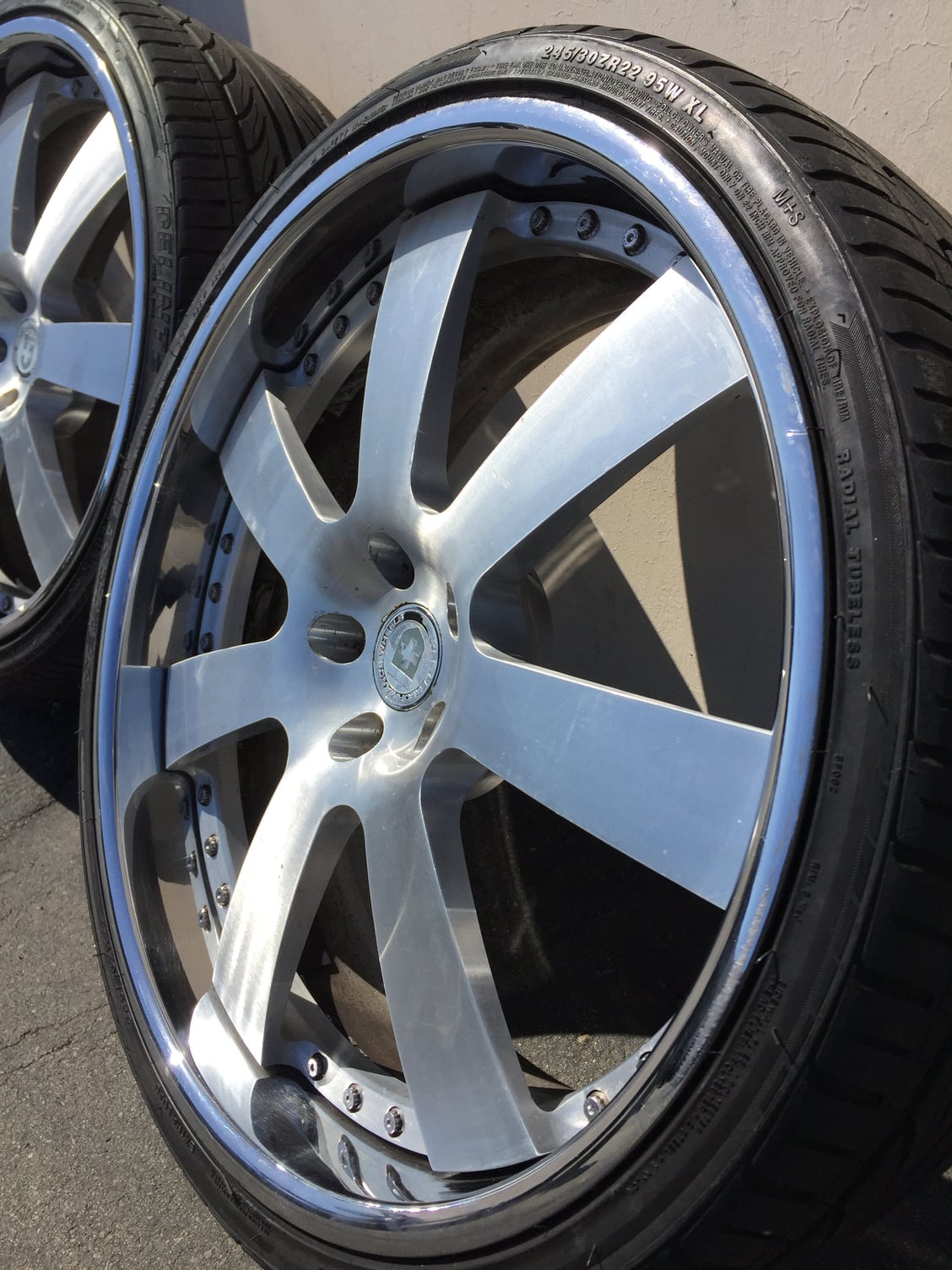 Wheels and Tires/Axles - 22" HRE #948R 3-Pc Wheels and Tires - Polished Lip with Brushed Center - S550 W221 - Used - 2007 to 2013 Mercedes-Benz S550 - Huntington Beach, CA 92649, United States