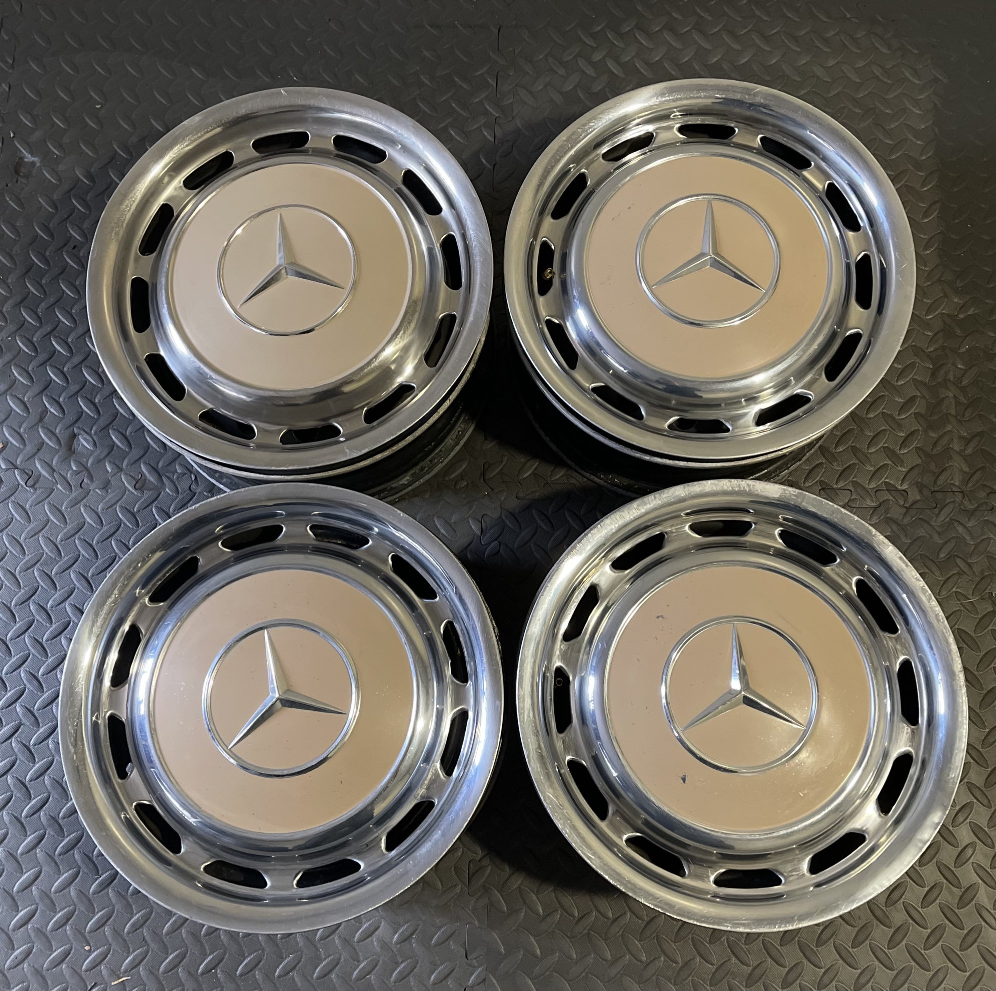 Wheels and Tires/Axles - Mercedes Benz 14 inch Rare aluminum wheels for W107 R107 W123 chassis - Used - 1972 to 1984 Mercedes-Benz 500SL - 0  All Models - 1979 to 1985 Mercedes-Benz 240D - San Diego, CA 92117, United States