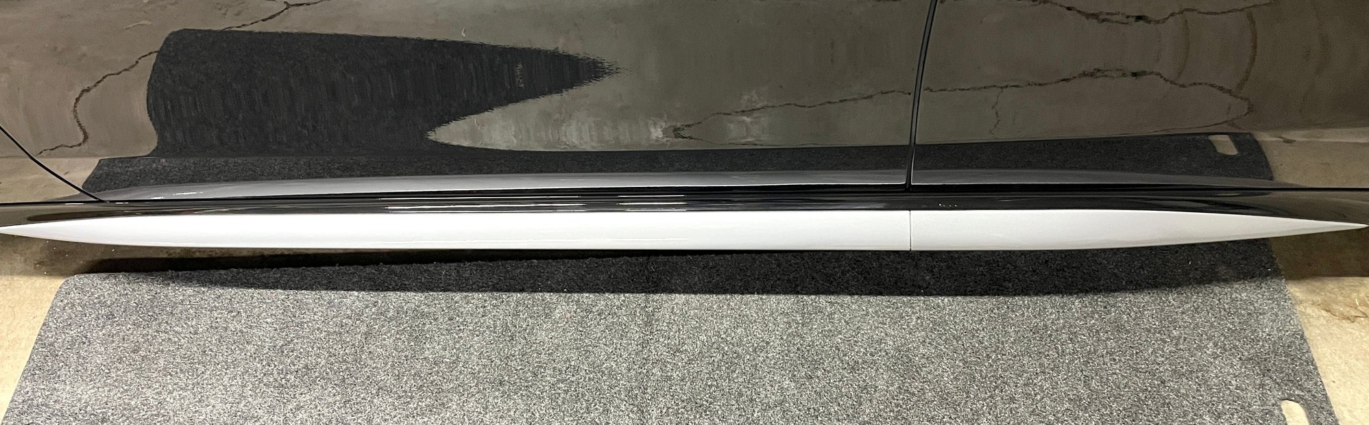 Chrome trim wrapped in 3M Sterling Silver and reinstalled.