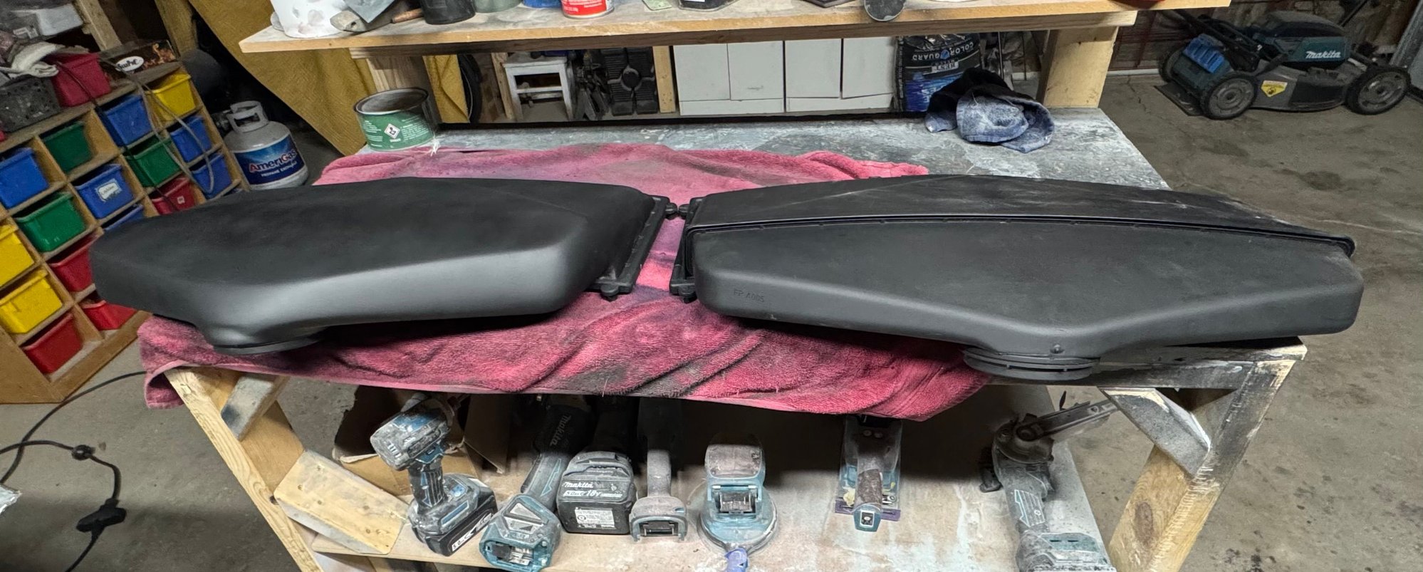 That step on top of the oem box is deleted and I raise the back part to be even with the back part. And inside that step is gone so you get better air flow. 
