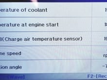 This is the Cold reading before starting.  Notice charge air temp is within 1 degree C of engine temp and coolant temp.