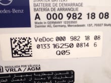 Anybody know which numbers are the date of the battery.  I hope it’s the 18 08.  That means the battery in my 2017 S550 was replaced.  I wish they would just date mfg date or something and make it siloed so there was no confusion.  