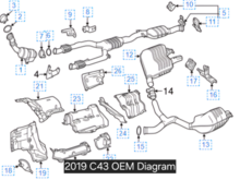 2019 C43 OEM diagram from Mercedes Benz parts for sale website