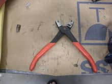 Tool for removing Mercedes hose clamps.