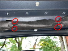 I then wrapped the wire with black cloth (landscaping cloth from garage) and then zip tied it to the tie downs making sure to leave the locking side of the zip ties towards the back of the wire bundle away from being able to touch and rattle on any metal or plastic