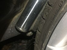 Here is the charge piping routed under the car, into the front right wheel well. Even with the steering wheel fully turned right, there is still plenty of clearance between the piping and the tire