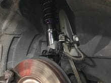 D2 Racing coilovers installed in front