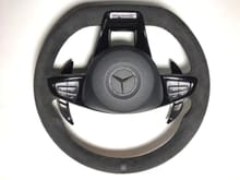 Alcantara steering/black chromed paddle shifters/black chromed trim pieces