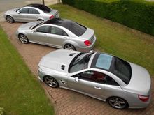 My current Mercedes collection. All iridium, all panoramic roof.