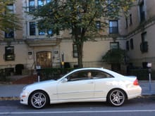 my 09 CLK550 in front of my son's college dorm