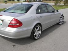 2005 E 320 Sitting on 19 inch Staggered Moda's with Eibach springs.