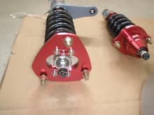 Honda Civic Megan's racing coilover suspension with fully adjustable height, camber and rebound.