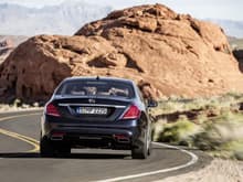 2014 Mercedes S Class rear in motion