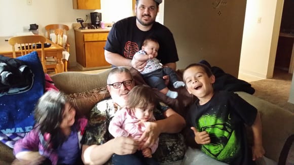 All 4 Grand Kids with Dad