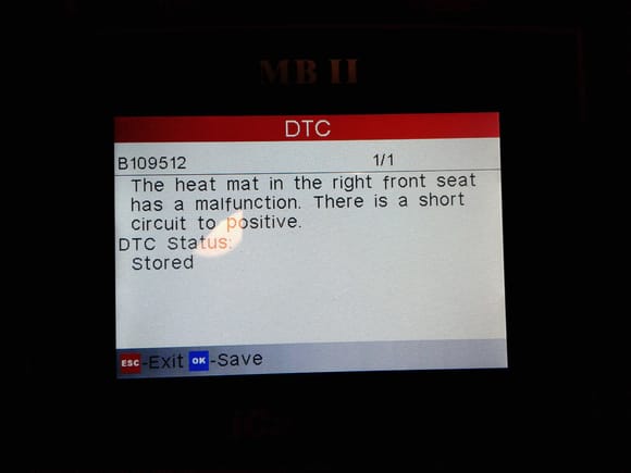 Heated seat error.