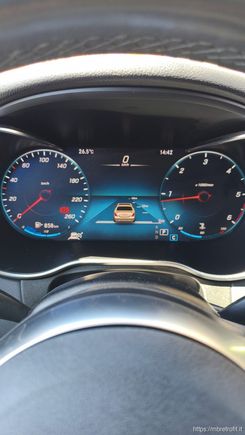 Radar vision of car in front in the cluster and to control speed