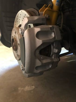 Front Caliper Mounted with 1 Coat of Paint