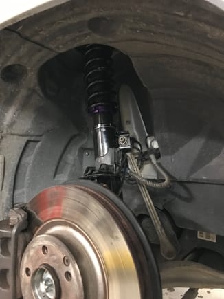 D2 Racing coilovers installed in front
