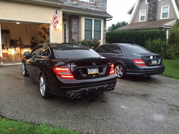 With my wife's C300.  Rear shot of mine