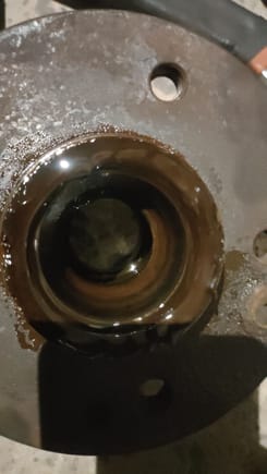 The left bearing is buster and the grease is all burned