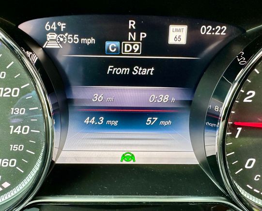 2019 E300 4Matic. I usually drive around 60 on the highway but I usually average around 38-40
