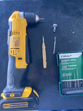 FWIW, save yourself a headache when drilling out bolts (or hardened steel) and use cobalt bits.  For anyone that doesn’t have much experience with this, cutting oil and low drill speed prevents burning up your bits.