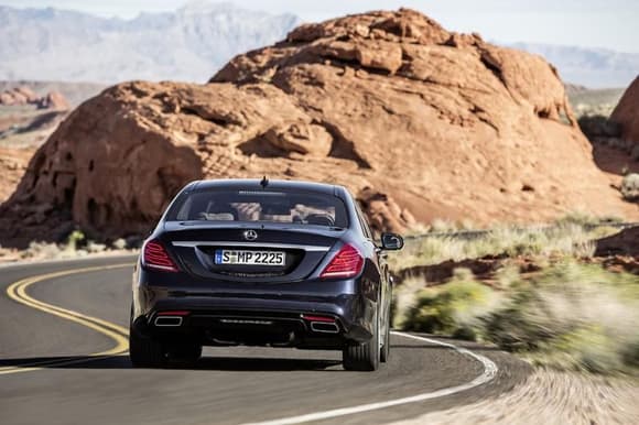 2014 Mercedes S Class rear in motion