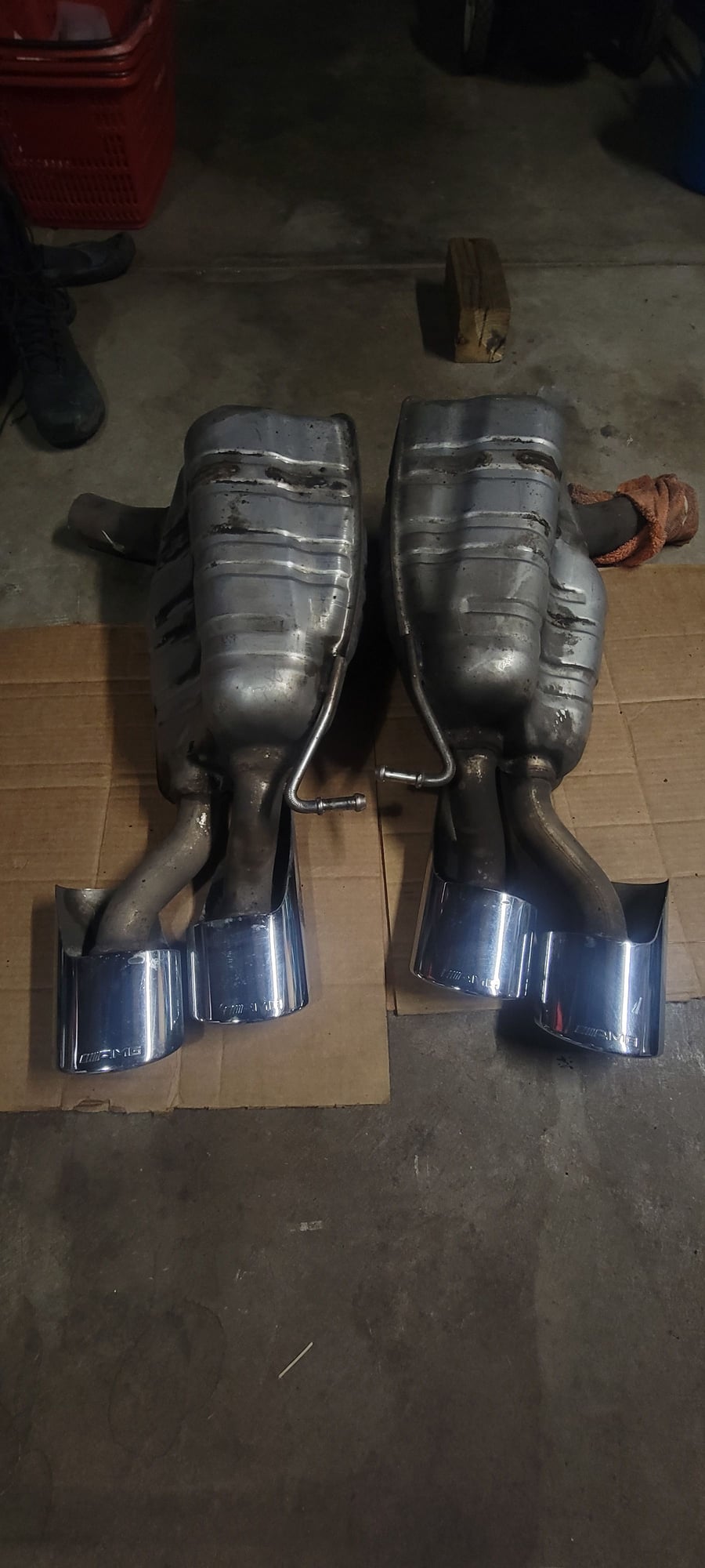 Engine - Exhaust - Looking to trade E63 mufflers plus cash for C63 mufflers - Used - 0  All Models - San Jose, CA 95120, United States