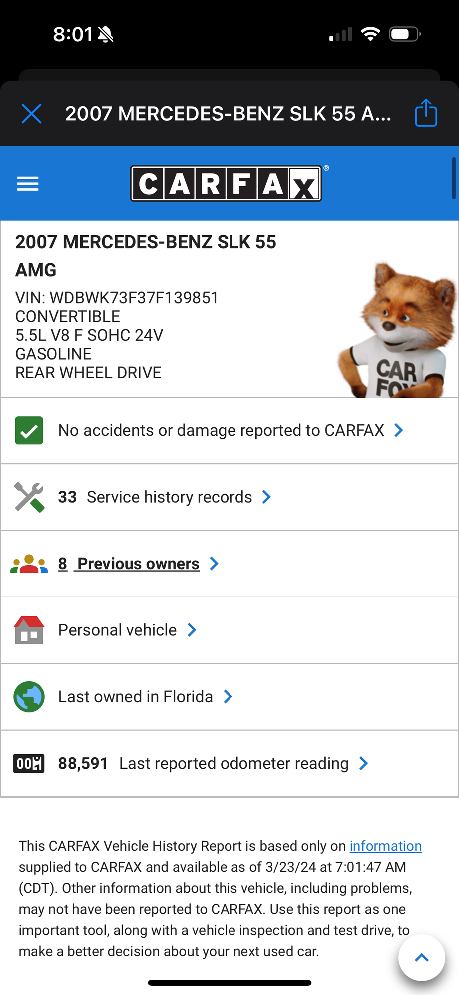 2007 Mercedes-Benz SLK55 AMG - FL: 07 Mercedes SLK55 - Used - VIN WDBWK73F37F139851 - 90,000 Miles - 8 cyl - 2WD - Automatic - Convertible - Silver - Delray, FL 33445, United States