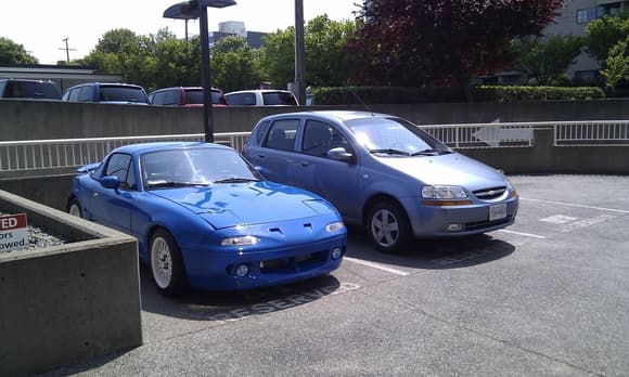 Miata hanging with the Dad-mobile