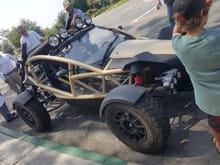 Ariel Nomad, shown by Shinoo of Sector 111.  Cool concept, but short rally style a-arms.  No taking the whoops at 50mph.