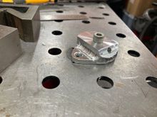 Welded the machined part to the mounting flange. Bleed port drilled and tapped for 1/8npt