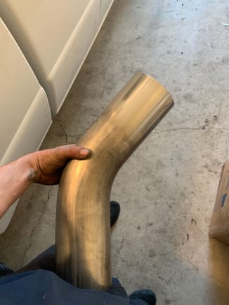 I polished the tip of this just to make sure it would shine up how I want it to. I’ll probably use a buffer and really shine her up once it gets welded to the muffler