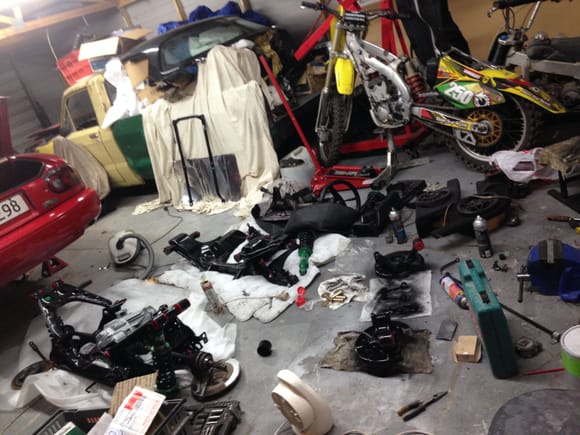 The state of my garage at the moment. Seriously need to clean up