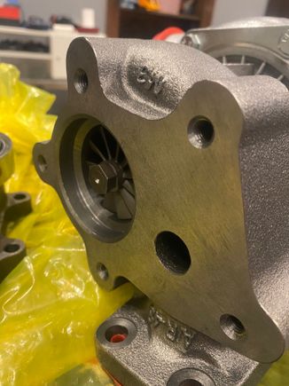 Hot side of the turbo before porting