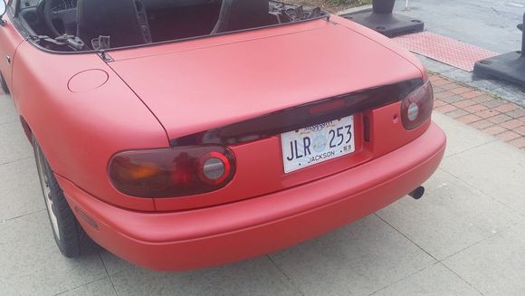 Vvivid Matte Metallic Lava red, and Gloss Black vynl.