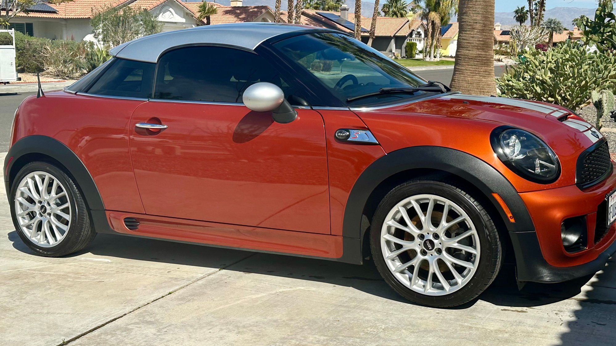 2013 Mini R58: Coupe - 2013 Mini Cooper Coupe S (1 owner- me) - Used - VIN WMWSX3C57DT408803 - 81,000 Miles - 4 cyl - 2WD - Manual - Coupe - Orange - Cathedral City, CA 92234, United States