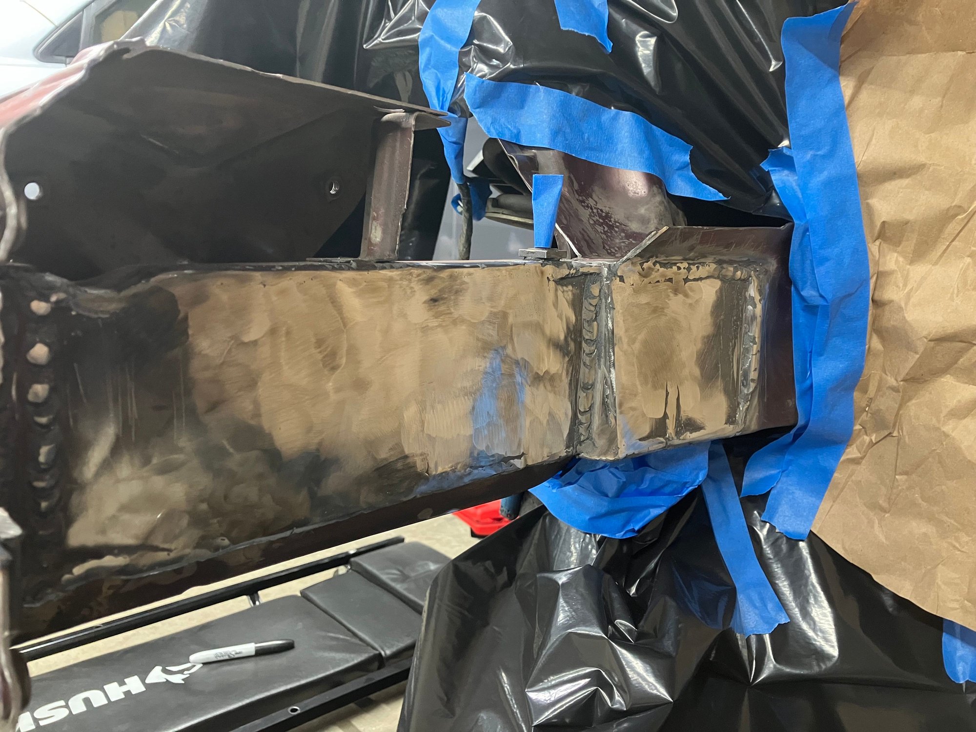 Really difficult to get into the corners where I welded but this isn�t a show car so I can let it slide.