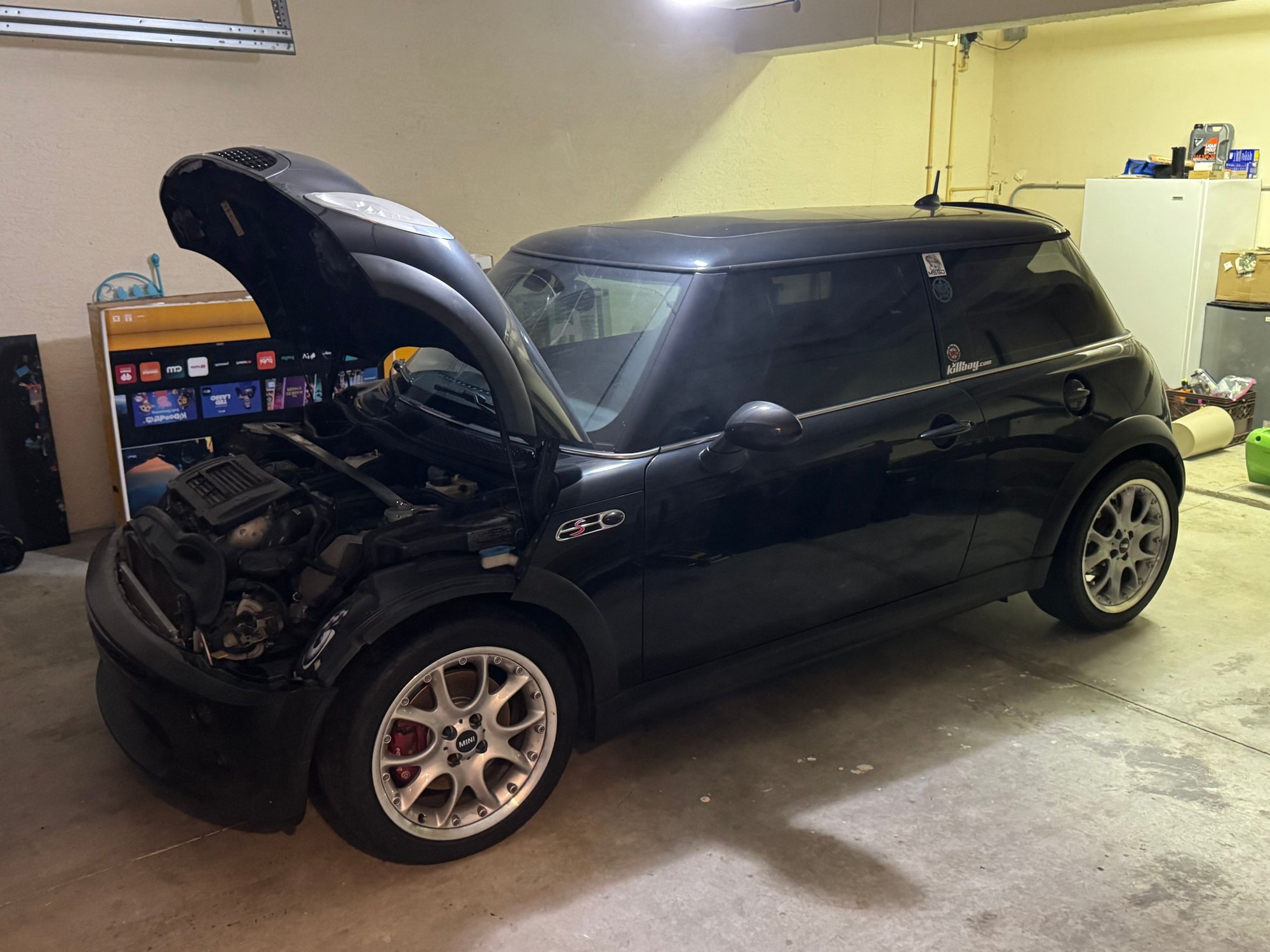As much as I would love for this to be a mini only garage, got to make room for the Tiguan, so she�s back in summer form looking forward to her first bath. She went on the trailer way cleaner than she came off. 