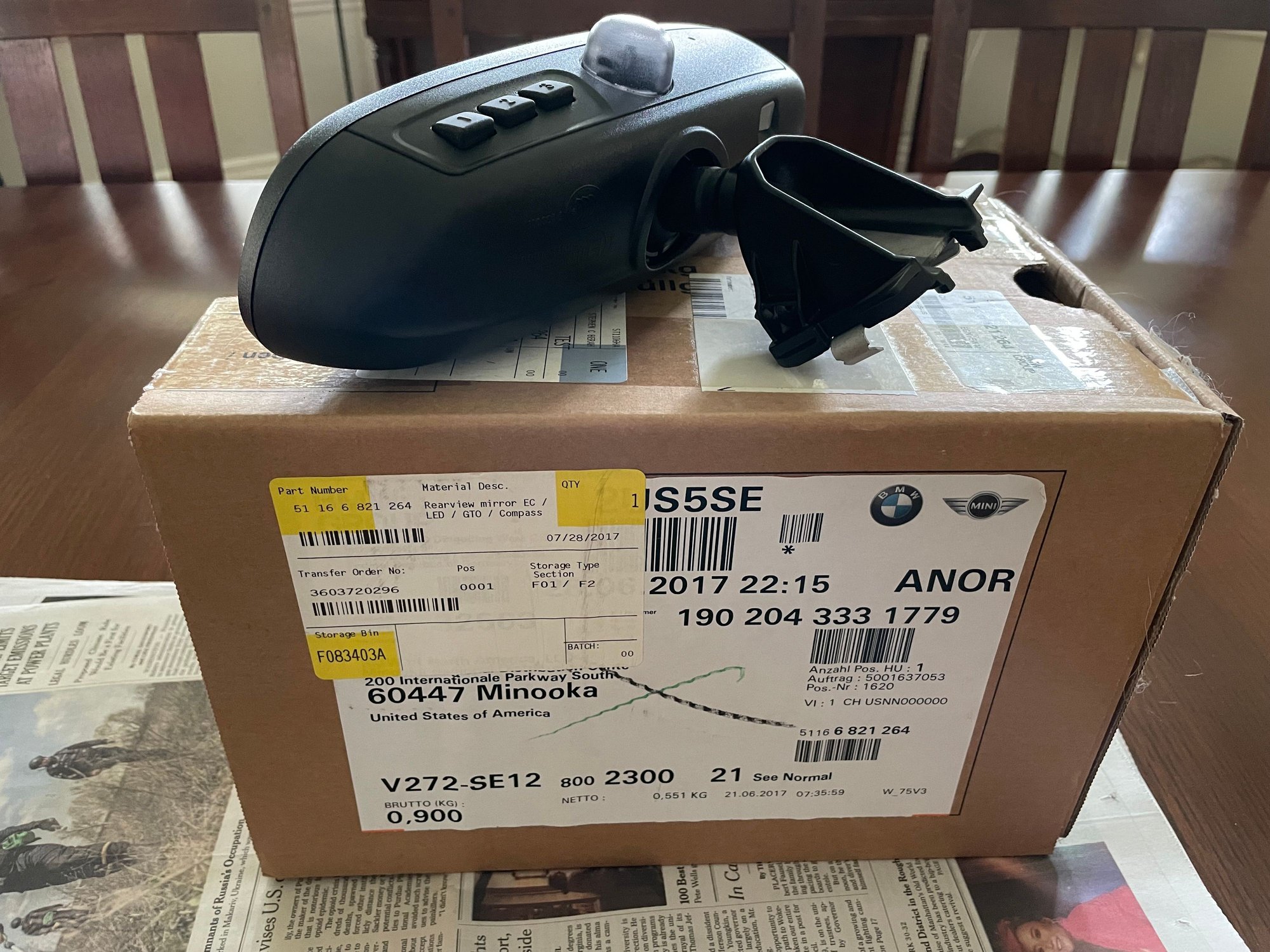 Interior/Upholstery - F Series Mini Rearview Mirror with Garage Door Opener - Used - 2014 to 2024 Mini F56: Mini Hatch/Hardtop - 2016 to 2024 Mini Cooper Clubman - 2017 to 2024 Mini Countryman - Cincinnati, OH 45220, United States