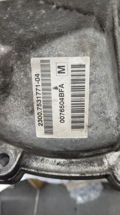 This is a BFA Getrag gearbox from a 2006 Mini One.